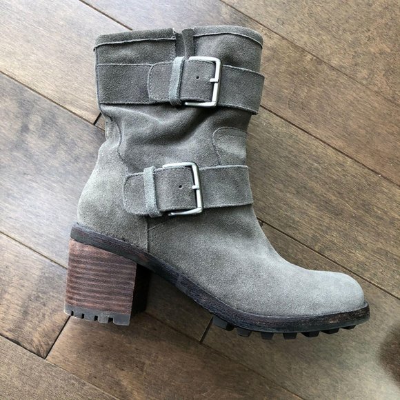 Sam Edelman Troy Suede Moto Boots 